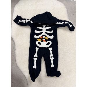 Just One You by Carter's Skeleton Snap Hooded Romper 3M